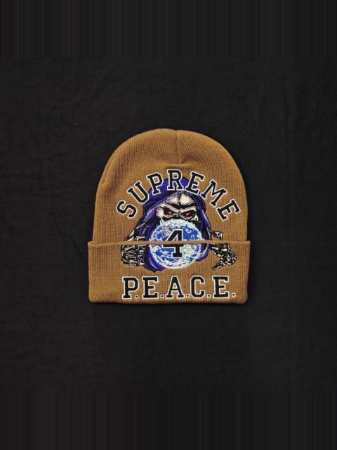 Supreme FW23 Supreme Peace Embroidered Brown Beanie