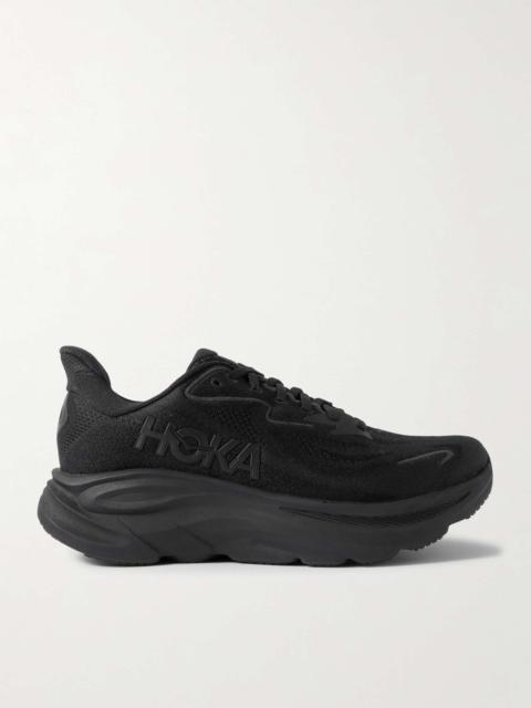 HOKA ONE ONE Clifton 10 Rubber-Trimmed Jacquard Running Sneakers