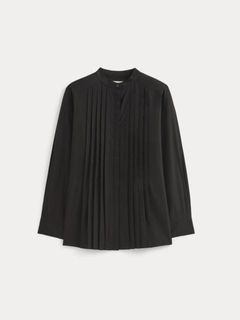 EVERLANE THE PLEATED SHIRT IN SILKY COTTON
