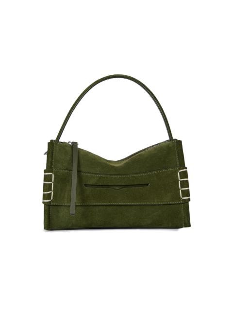 JW Anderson Women's Small Loafer Suede Top Handle Bag - Khaki