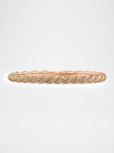 DAVID YURMAN Sculpted Cable Flex Bracelet with Diamonds in 18K Rose Gold, 5mm