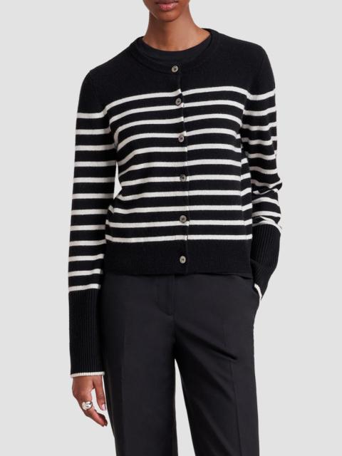 LA LIGNE Women's Striped Cardigan - Black Cream