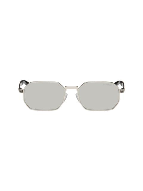 VERSACE Silver Greca Flow Sunglasses