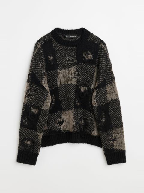 Sonar Roundneck Black Destructive Gingham