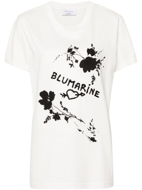 Blumarine logo-embroidered cotton T-shirt