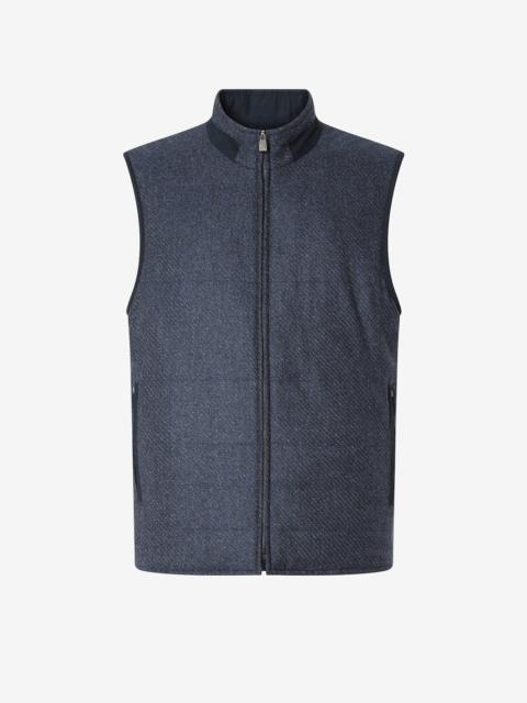 CORNELIANI Dark blue wool, silk and cashmere gilet