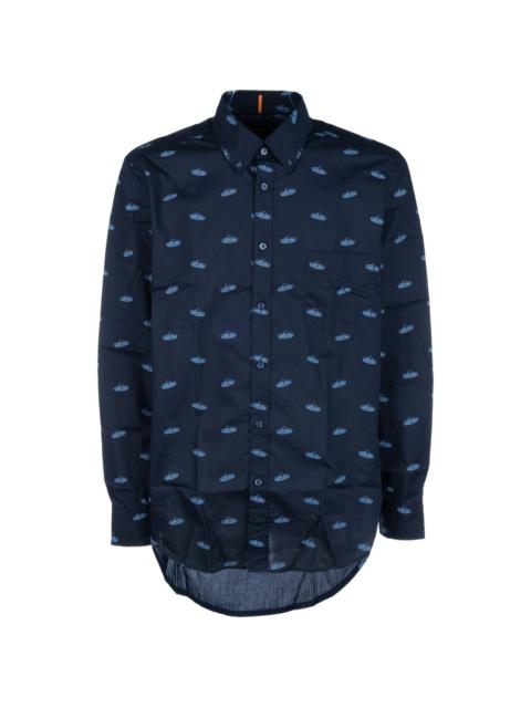 HUGO sombrero-print cotton shirt