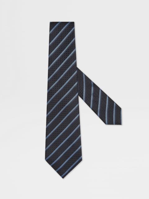 ZEGNA DARK BLUE SILK TIE