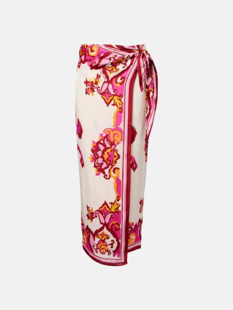Poupette St Barth Dana printed wrap skirt