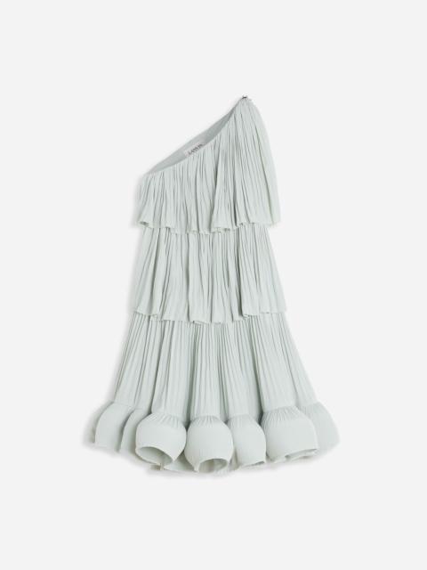 Lanvin ASYMETRIC 3 LAYER DRESS WITH RUFFLES IN CHARMEUSE