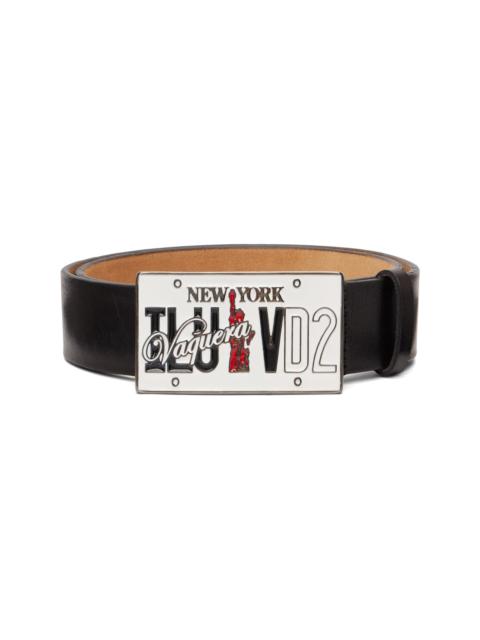 DSQUARED2 Black Vaquera Edition Plaque Belt