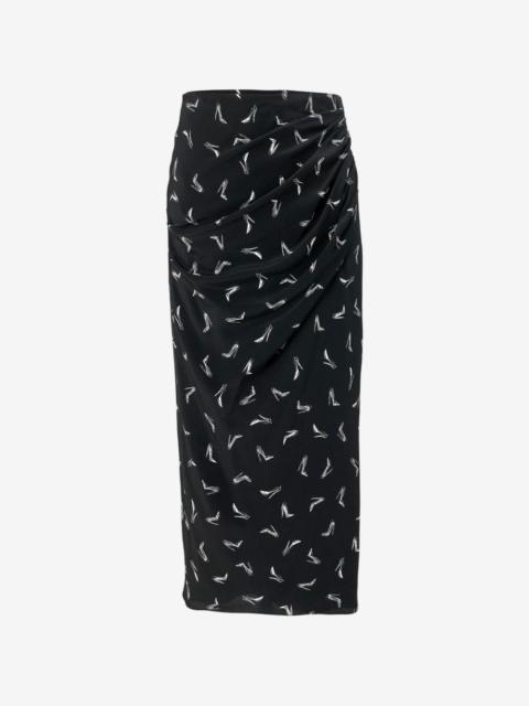 CAROLINA HERRERA Good Girl Anniversary draped silk midi skirt