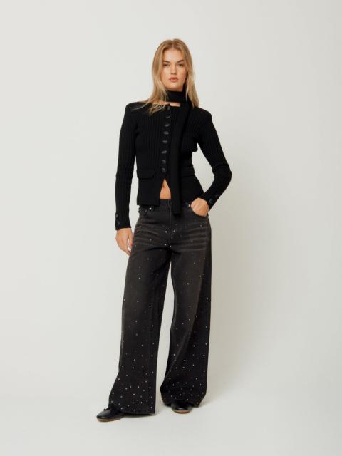 House of Sunny CRYSTALLISED WIDE LEG DENIM