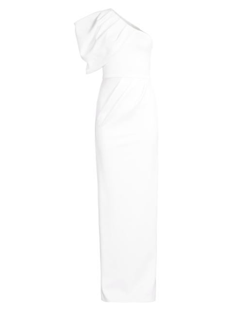 Black Halo Women's Egan One-Shoulder Gown - Whip Cream