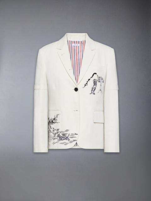 Thom Browne SOLID CANVAS UNCONSTRUCTED RELAXED FIT SPORTCOAT