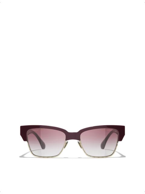 CHANEL CH5558 Square-Frame Acetate and Metal Sunglasses