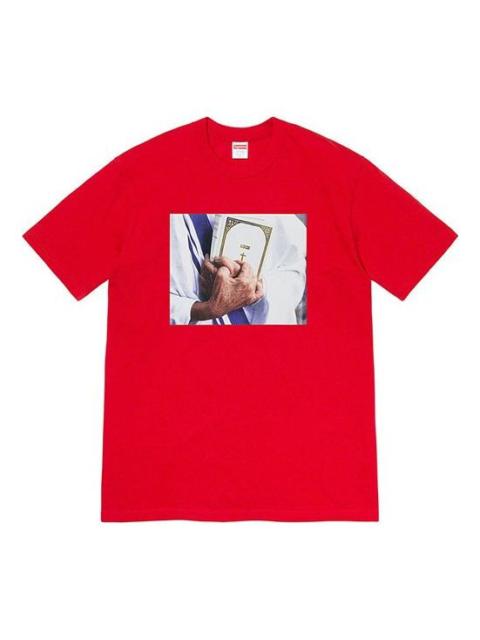 Supreme Supreme FW19 Week 7 Bible Tee Printing Short Sleeve Unisex Red SUP-FW19-712
