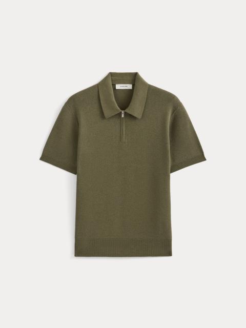 EVERLANE NO-SWEAT TEXTURED ZIP POLO