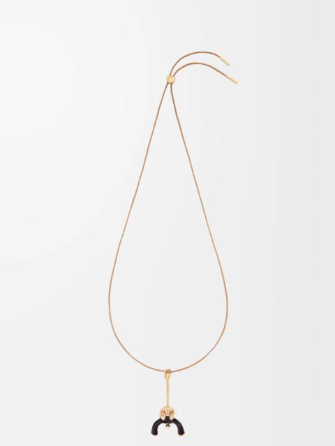 Loewe Seated Acrobat pendant in sterling silver and crystals