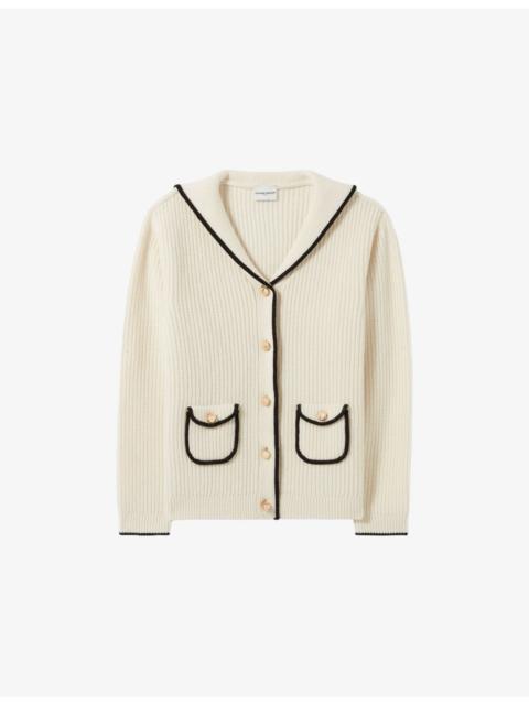 Claudie Pierlot Sailor-Collar Knitted Wool-Blend Cardigan