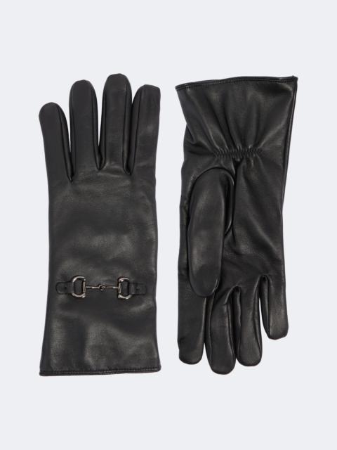 GUCCI Horsebit leather gloves