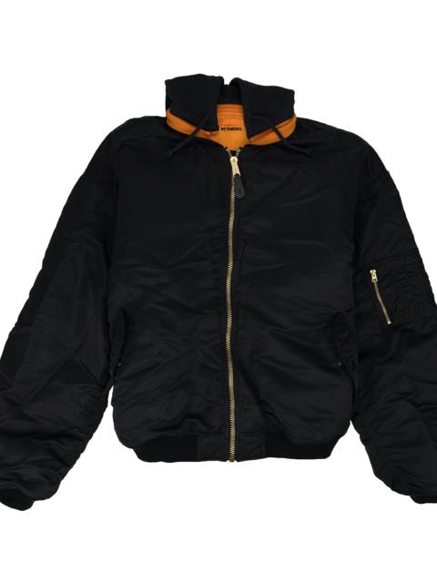 VETEMENTS Split Hooded Bomber Jacket "Black" UE54JA360B