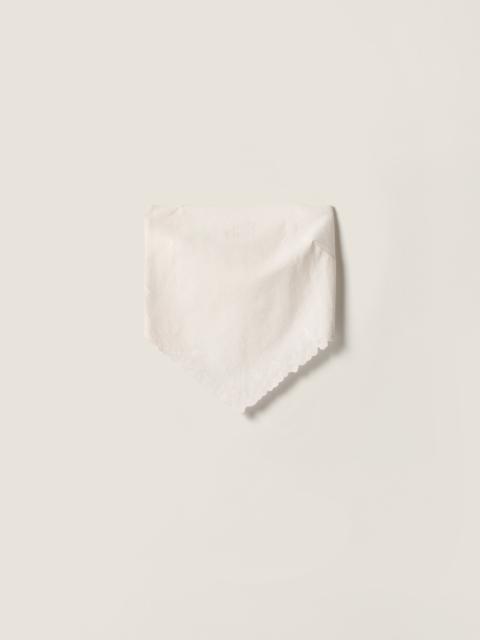 Miu Miu Embroidered slubbed canvas bandana top