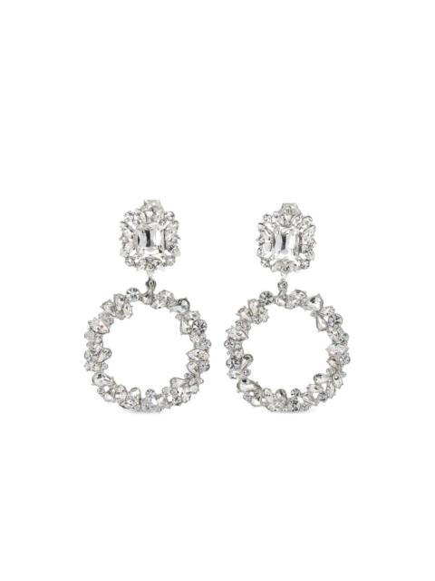self-portrait crystal-embellished hoop earrings