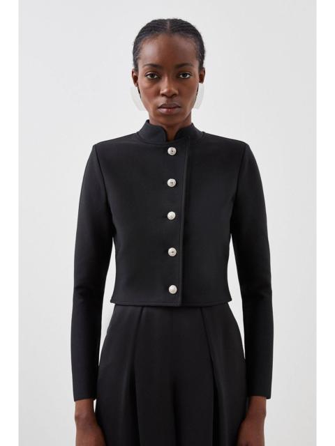 KAREN MILLEN Figure Form Bandage Cropped Button Up Knit Jacket