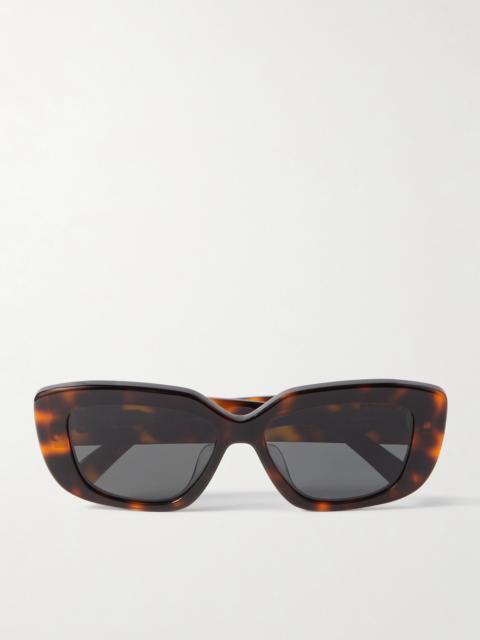CELINE Triomphe Rectangular-frame Tortoiseshell Acetate Sunglasses