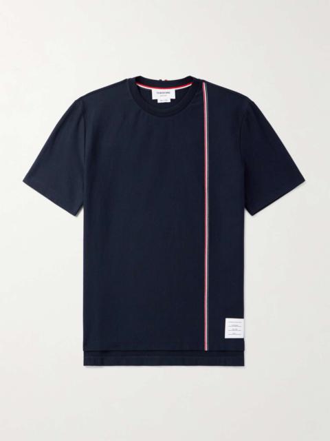 Thom Browne Logo-Appliquéd Striped Cotton-Jersey T-Shirt