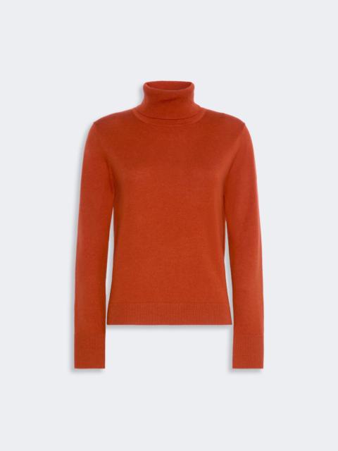 'S Max Mara ALLEGRA Wool polo-neck sweater with branded patch detail - ORANGE
