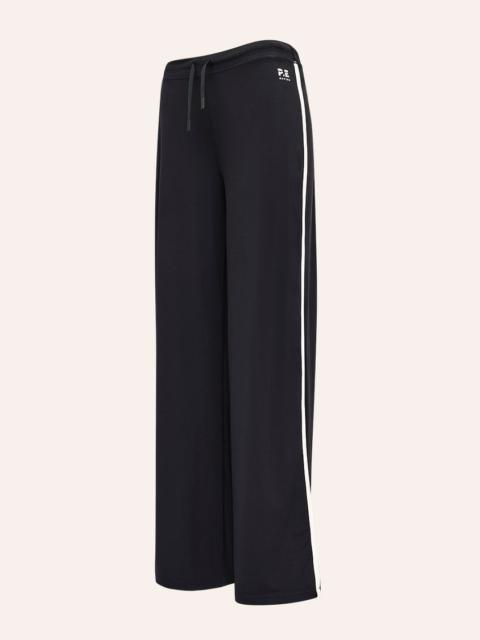 P.E NATION CASCADE WIDE LEG LEGGING IN BLACK & WHISPER WHITE