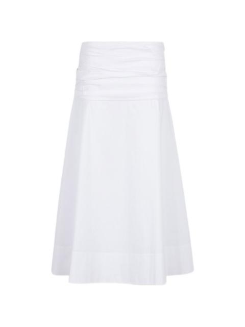 STAUD shirred midi skirt