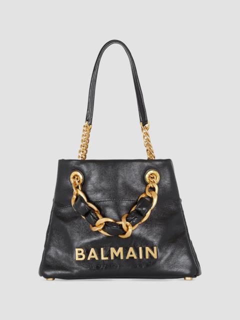 Balmain Women's 1945 Soft Cabas Crinkled Leather Bag - Noir