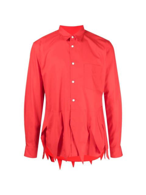 scallop-hem long-sleeve shirt