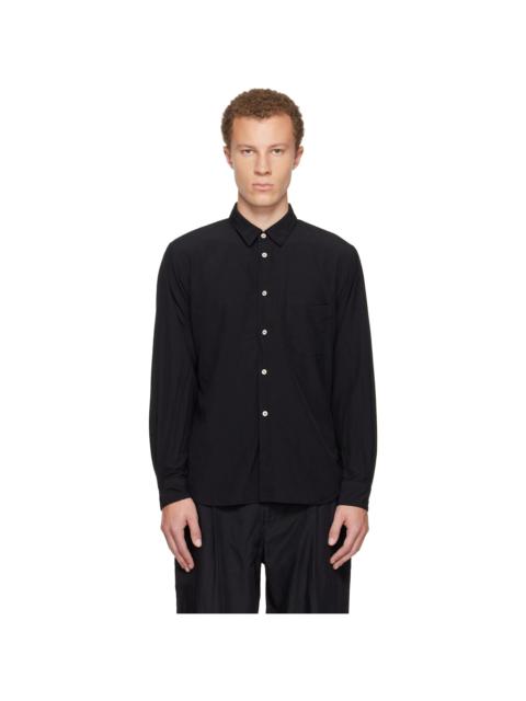 Comme des Garçons Homme Plus Black Polyester Broad Thick Spun Garment Treated Shirt