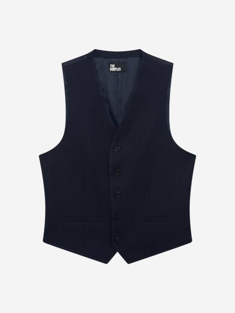 The Kooples NAVY BLUE WOOL SUIT VEST