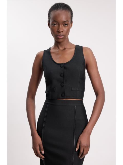 KAREN MILLEN Bandage Button Detail Scoop Neck Top