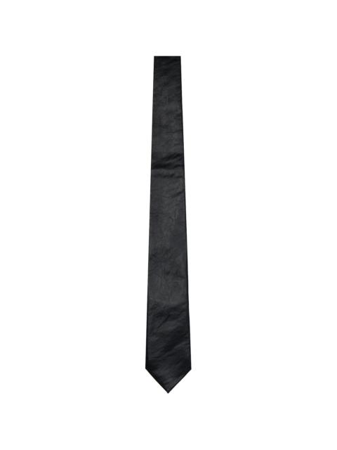 Our Legacy Black Faux-Leather Tie