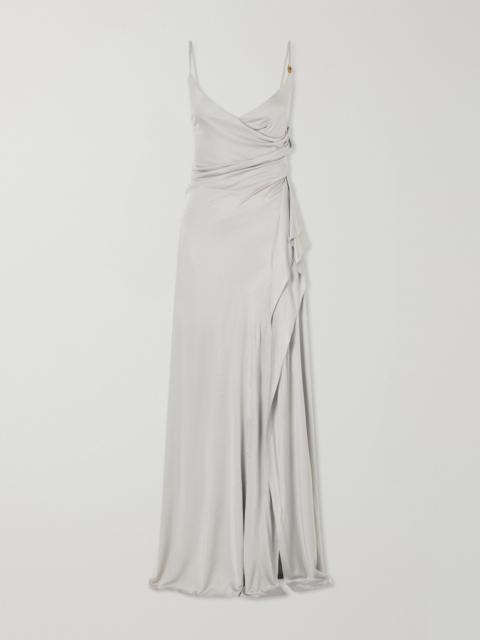 VERSACE Draped Jersey Gown