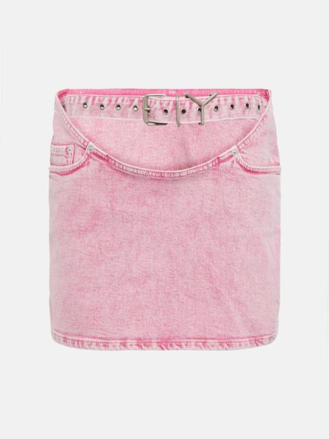 Y/Project Belted denim miniskirt