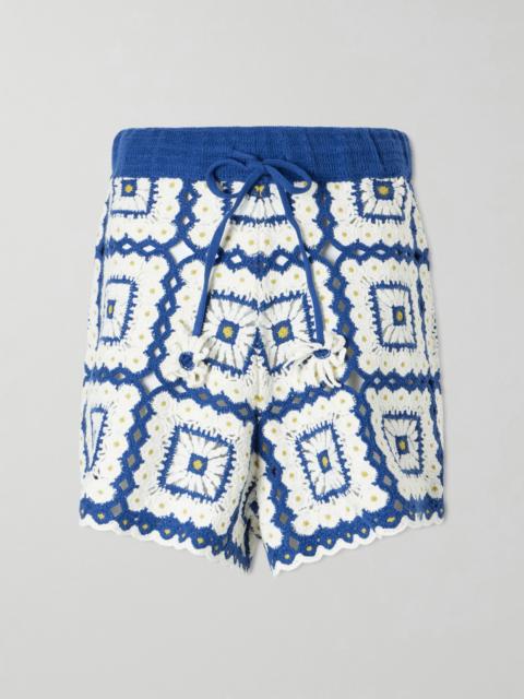 ALÉMAIS Dolly Crocheted Cotton Shorts