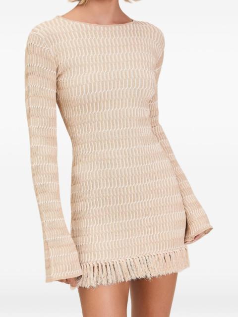 DEVON WINDSOR fringe-trim backless dress