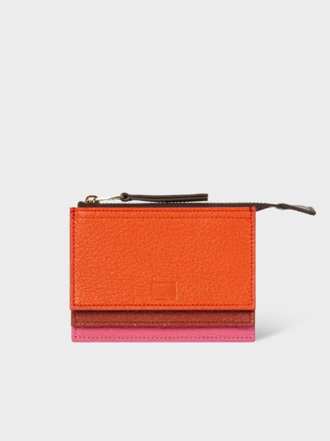 Paul Smith Orange Leather Concertina Card Holder Pouch