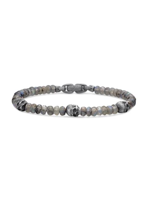 DAVID YURMAN Men's Memento Mori Skull Station Bracelet in Sterling Silver - Labradorite