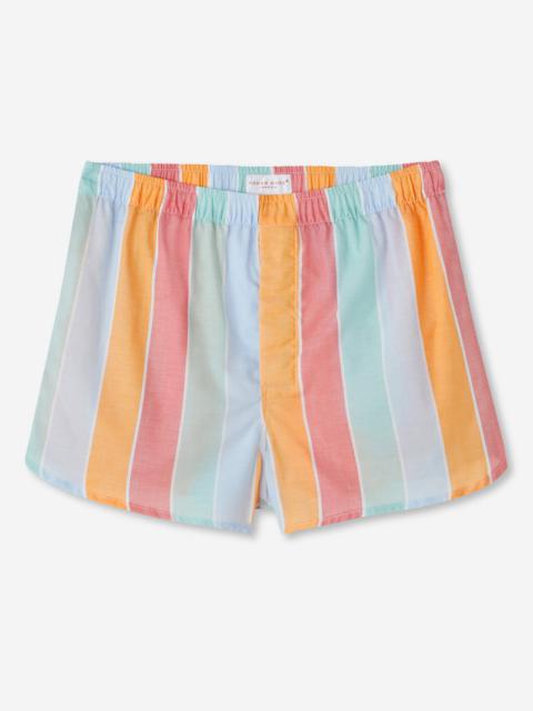 Derek Rose Men's Modern Fit Boxers Amalfi 18 Cotton Batiste Multi
