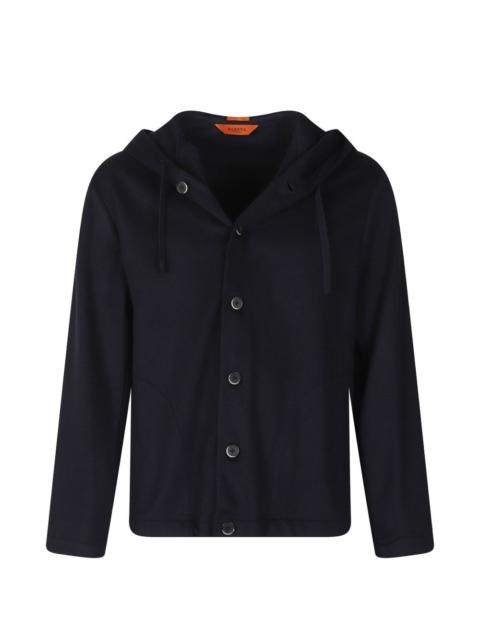 BARENA button wool hoodie