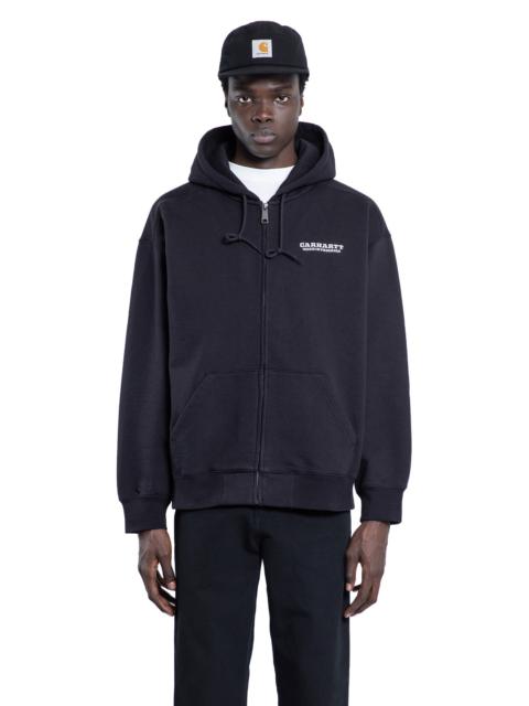 Black Logo-Appliquéd Printed Cotton-Jersey Zip-Up Hoodie