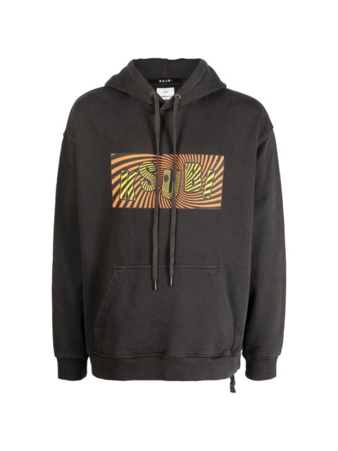 logo-print drawstring hoodie